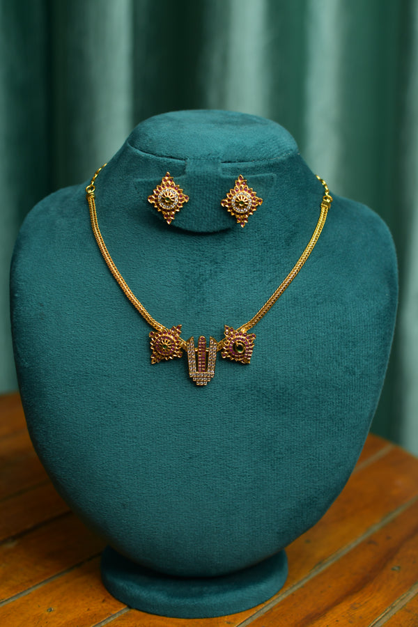 Ethnic Gold Necklace & Earrings Set – Traditional Women’s Jewelry | Festive Gift | SKU J2