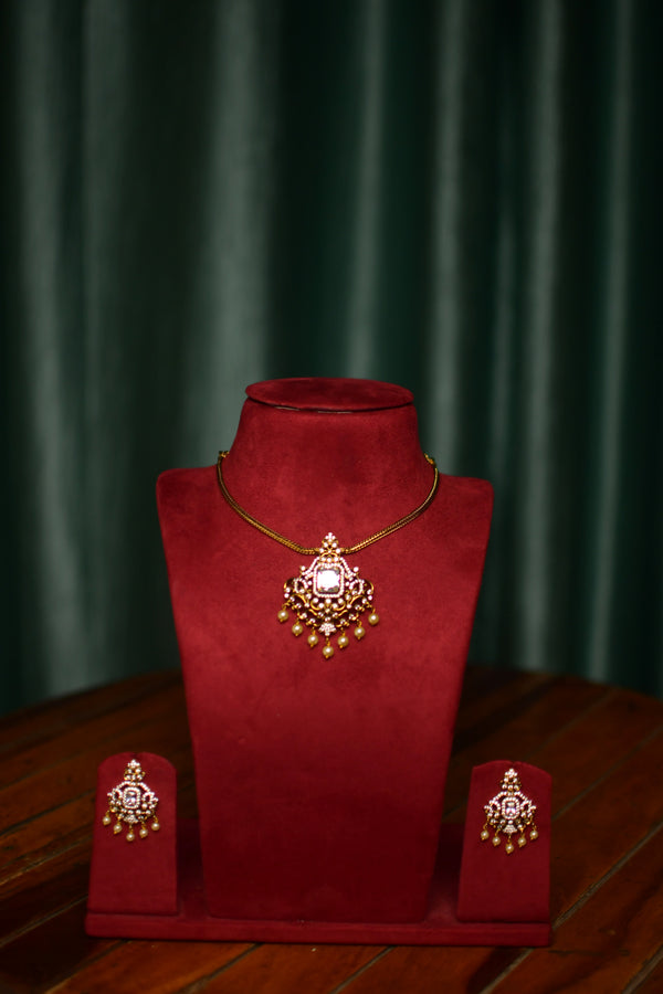 Antique Gold Choker Necklace Set – Traditional Women’s Jewelry | Festive & Bridal | SKU J8