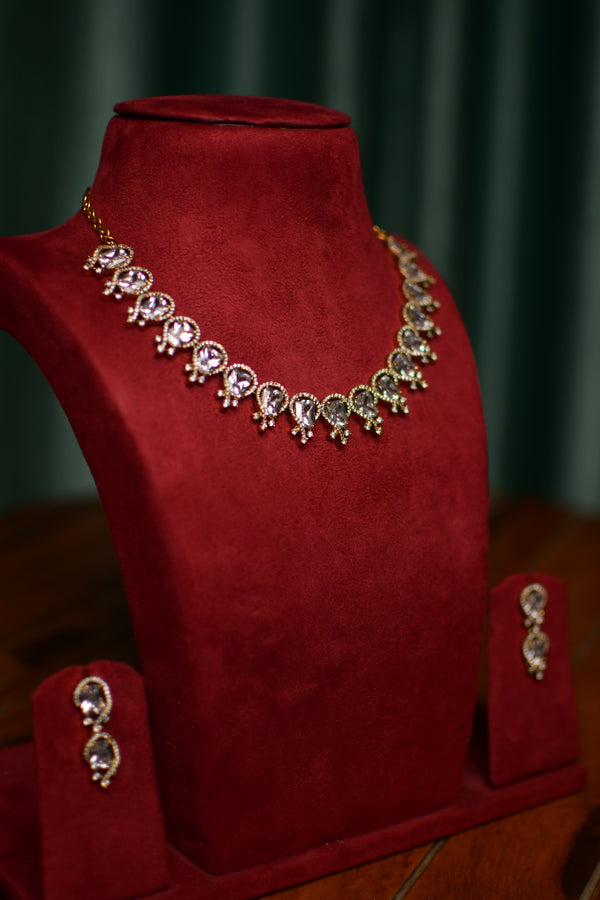 Classic Kundan Crystal Gold Necklace & Earrings Set – Statement Women’s Jewelry | Festive & Bridal | SKU: J19