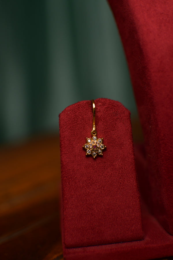 Gold Floral Motif Necklace & Earrings Set – Minimalist Women’s Jewelry | Gift | SKU J39